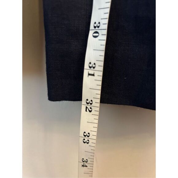 Talbots Women's 100% Linen Wide-Leg Pants sz 10 high-rise career nautical quiet - Picture 8 of 9